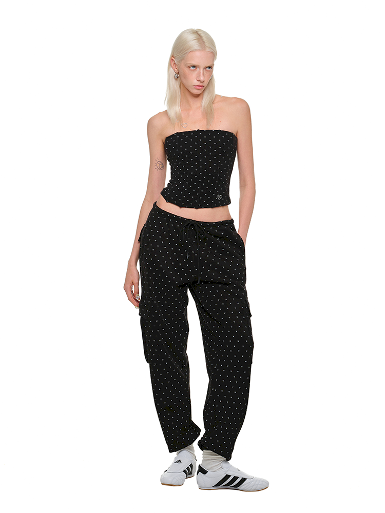 Cat's Paw Long Short Polka Dot Hooded Cardigan Sweatshirt Sweatpants Set【s0000011566】