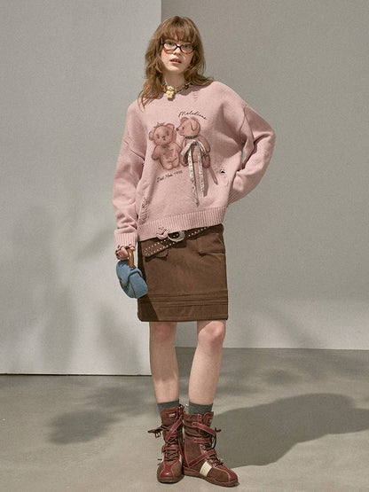 Oversized Long-Sleeve Knit Sweater【s0000014392】