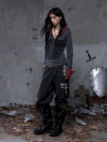 Vintage Punk Knight Slim Fit Shirt【s0000014652】