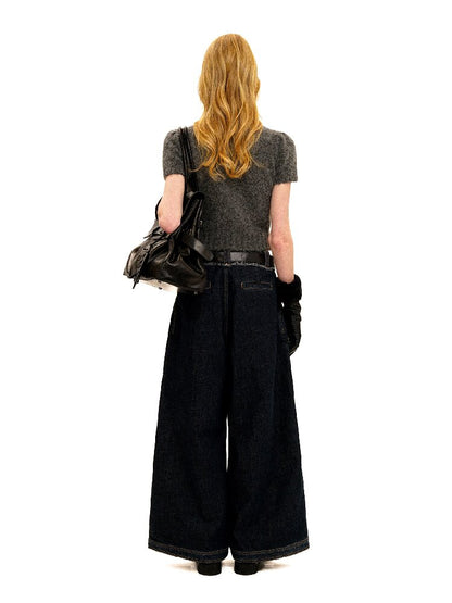 Waist Raw Lace Loose Jeans【s0000016071】