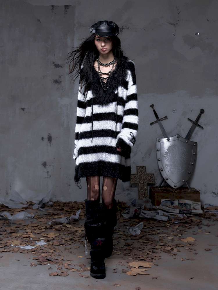 Long-Sleeve Striped Sweater【s0000014474】