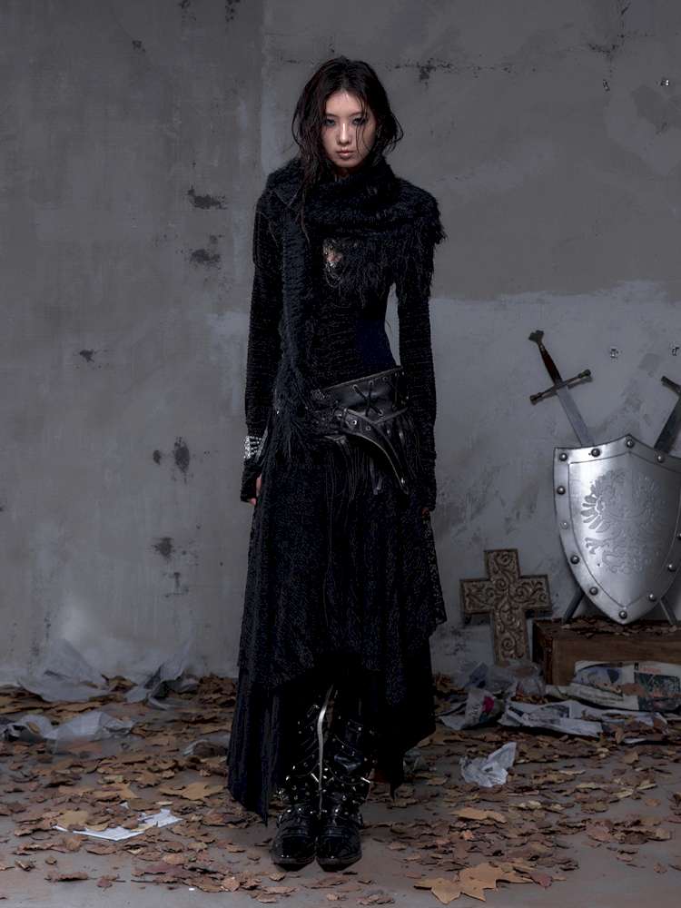 Lace Slimming Patchwork Knit Dress【s0000014467】