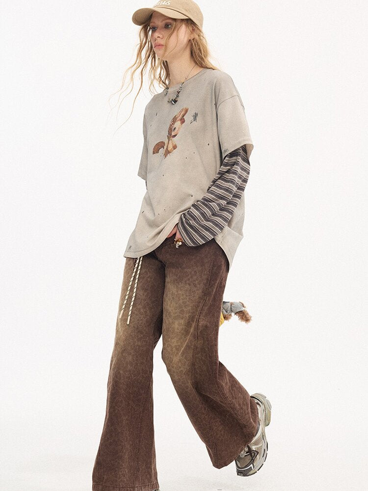 Bloom Patchwork Long Sleeve Tee【s0000015903】