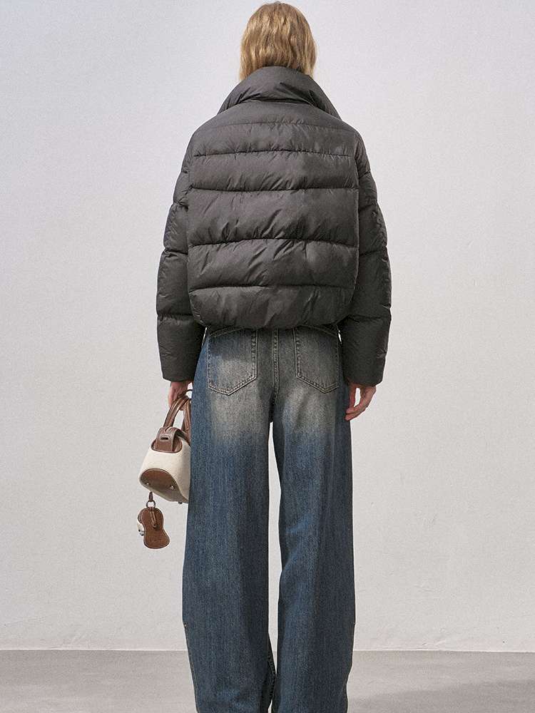 White Duck Down Ribbed Down Jacket【s0000015211】