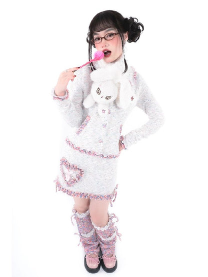 Warm Plush White Rabbit Doll Scarf【s0000005712】