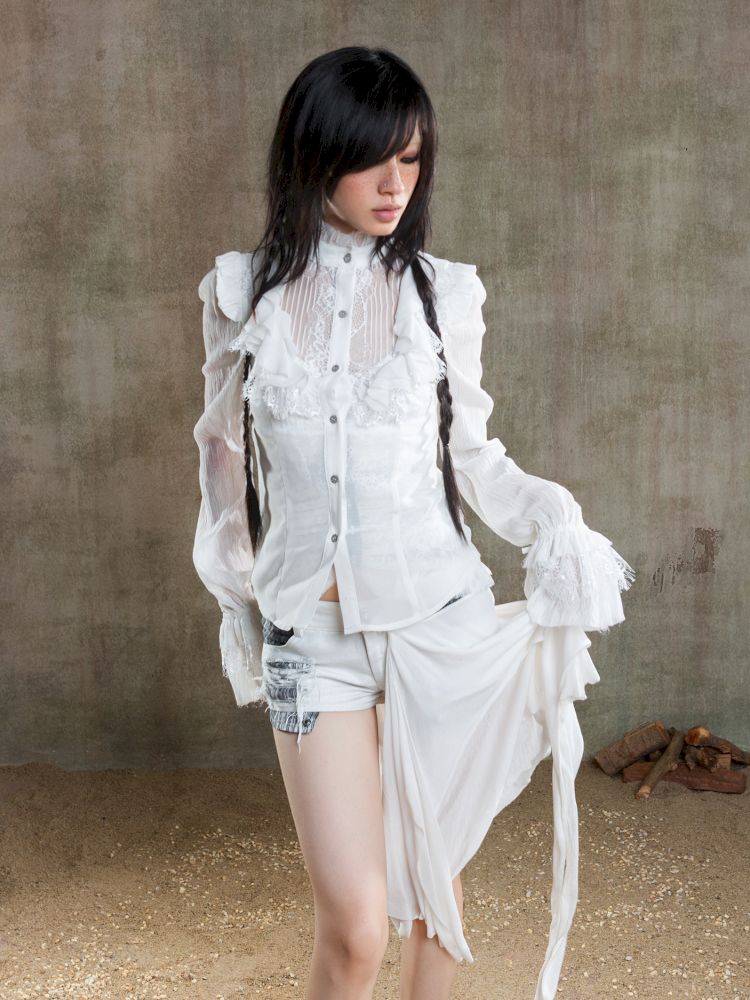 Chiffon Thin Sheer Top【s0000012653】