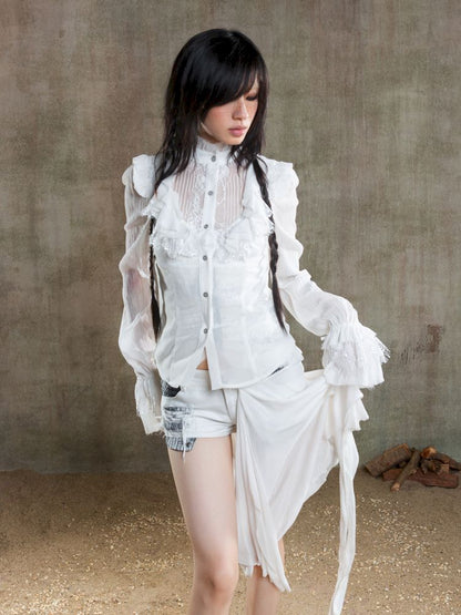 Chiffon Thin Sheer Top【s0000012653】
