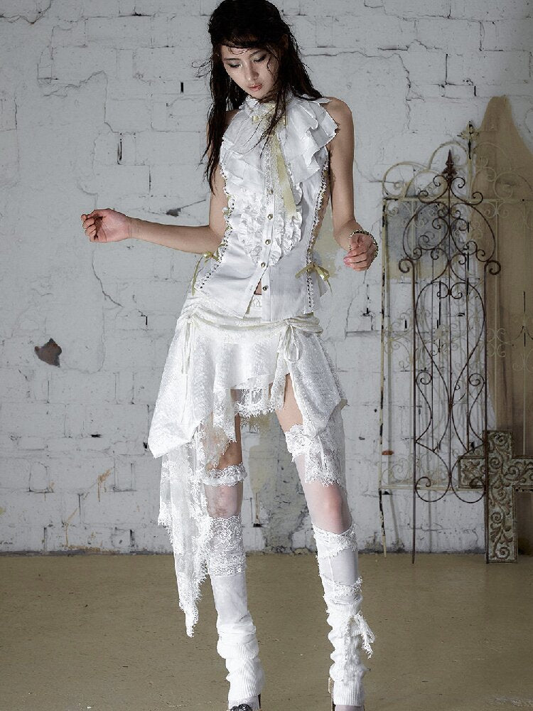 Medieval Ruffled Halter Camisole Top【s0000017235】