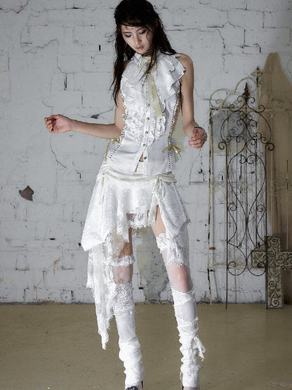 Medieval Ruffled Halter Camisole Top【s0000017235】