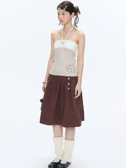 Diamond Striped Halterneck Top【s0000016386】