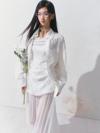 French lace pressed pleated dress【s0000012147】