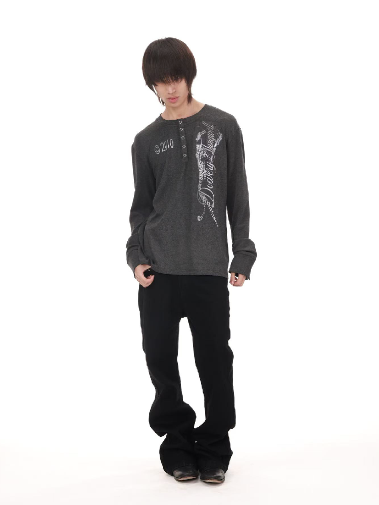 Black Panther Sheer Henry Shirt【s0000018209】