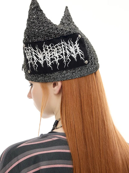 Cat-Eared Concept Little Devil Hole-Pattern Beanie【s0000014010】