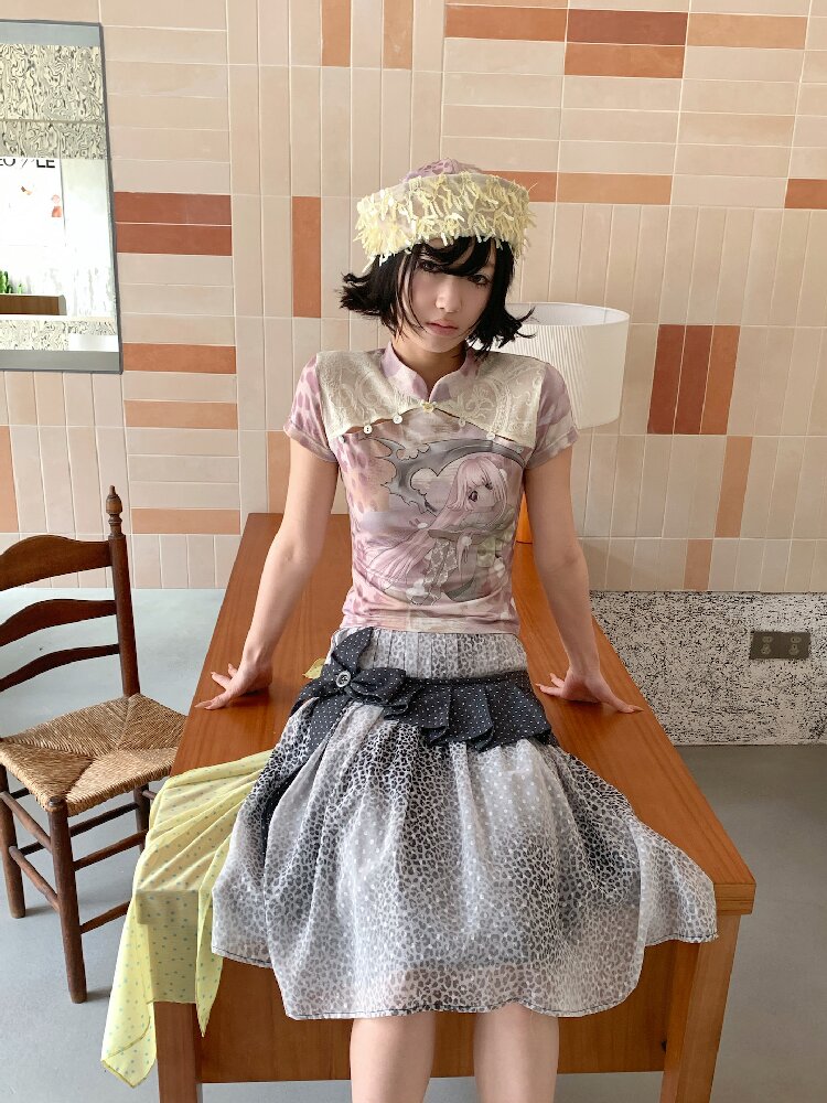 Cross Streamer Leopard Midi Skirt【s0000018088】