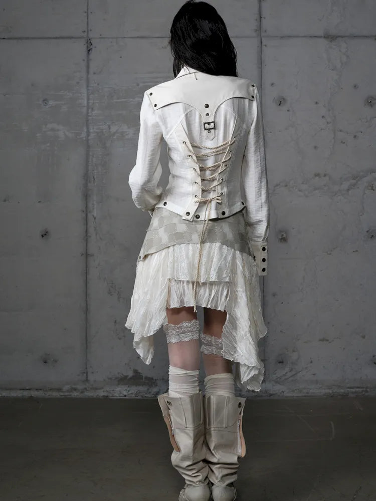 Leather Detachable Long-Sleeved Shirt【s0000014119】