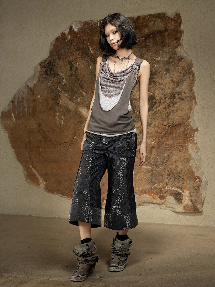 Dark Punk Cropped Bootcut Pants【s0000016887】