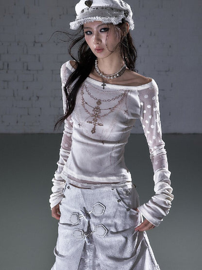 Baroque Wings Embroidered Slim Shirt【s0000015939】
