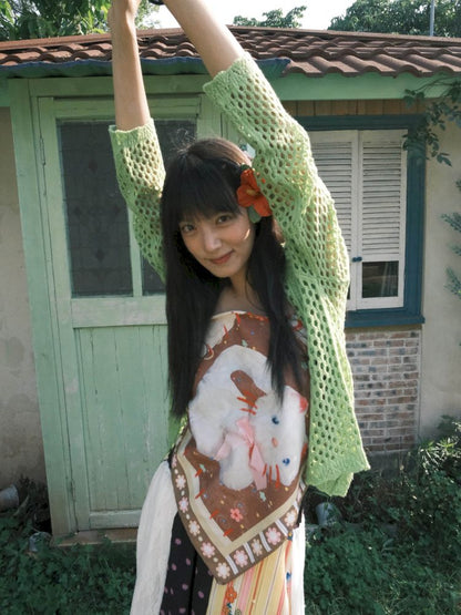 Color Block Cat Print Headscarf【s0000012774】