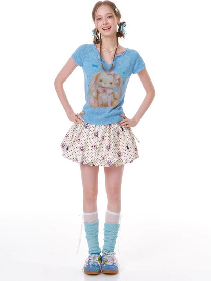 Rabbit Polka Dot Bud Pocket Skirt【s0000016624】