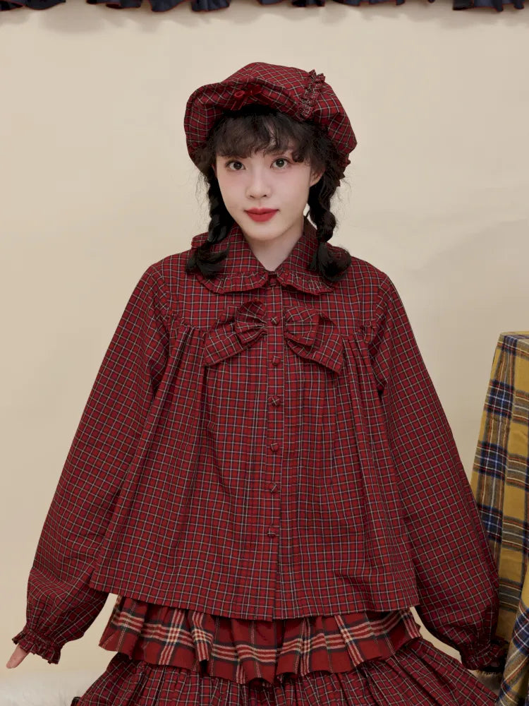 Bow-tie ruffled oversized shirt【s0000014172】