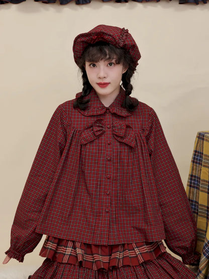 Bow-tie ruffled oversized shirt【s0000014172】