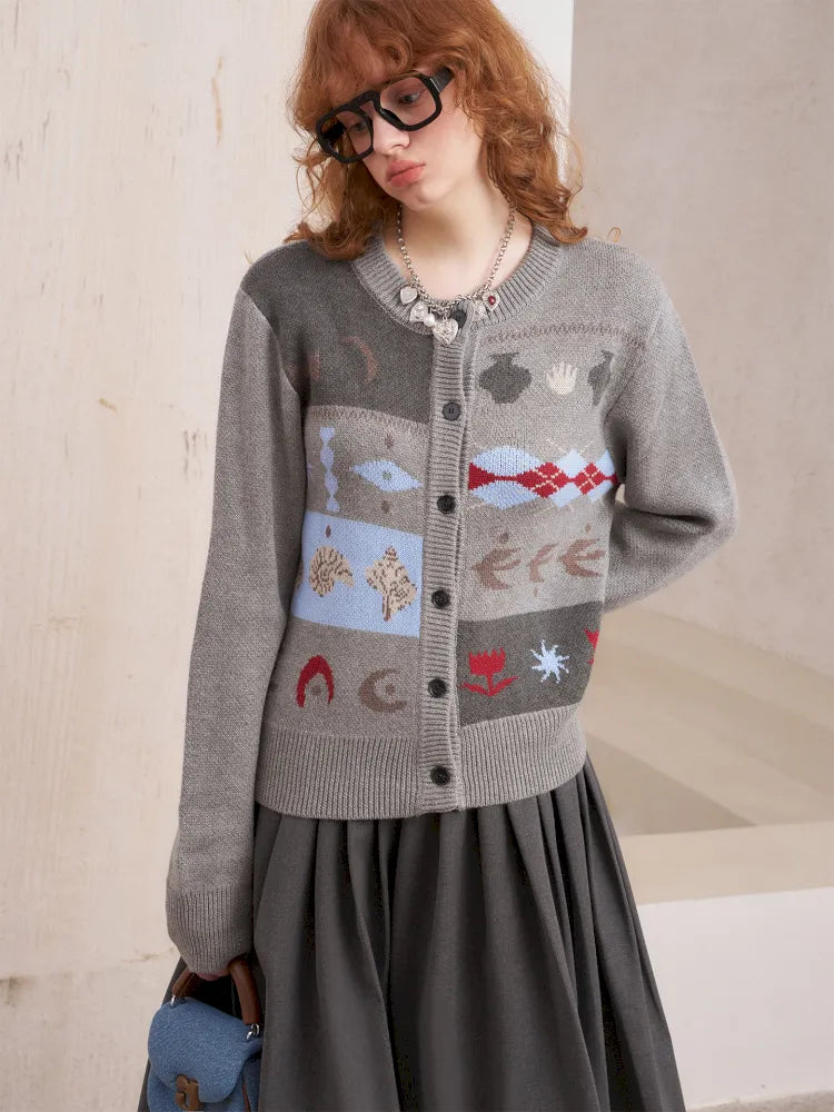Embroidered Slim-Fit Button-Up Cardigan【s0000014075】
