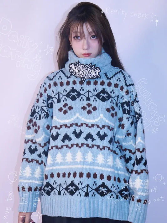 Hand-Knitted Jacquard Sweater【s0000014348】