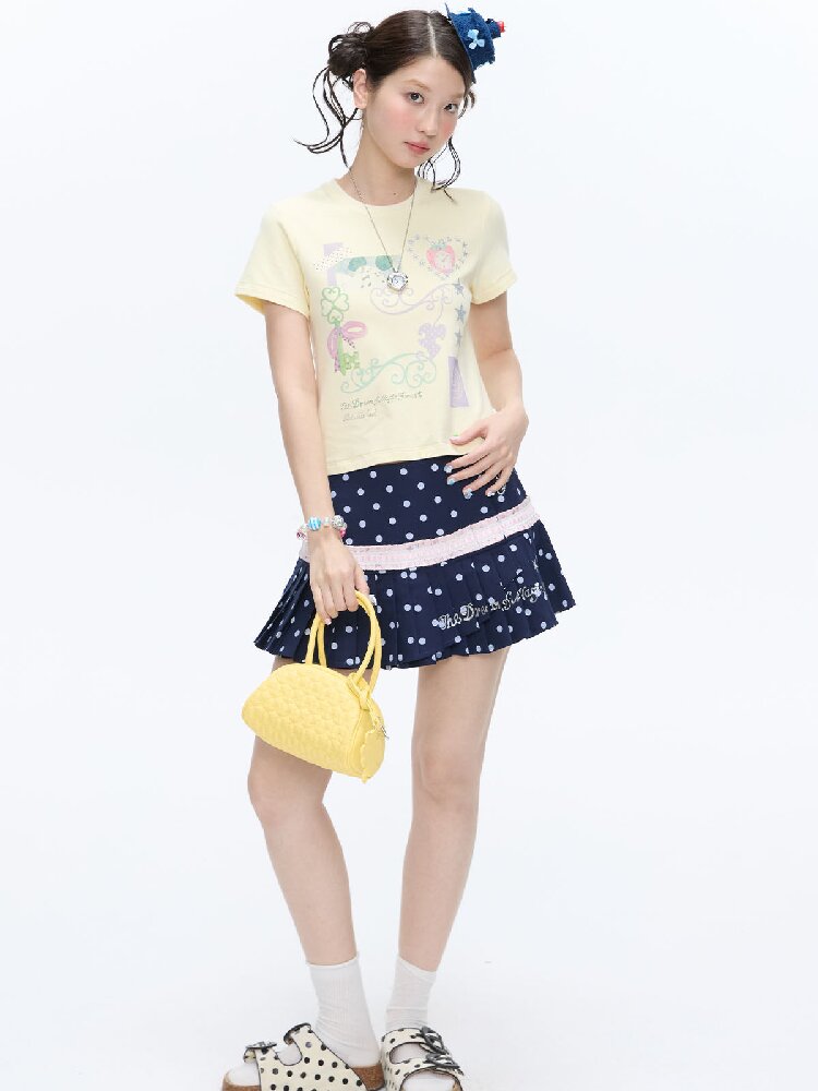 Two Color Vine Slim Short T-Shirt【s0000016407】