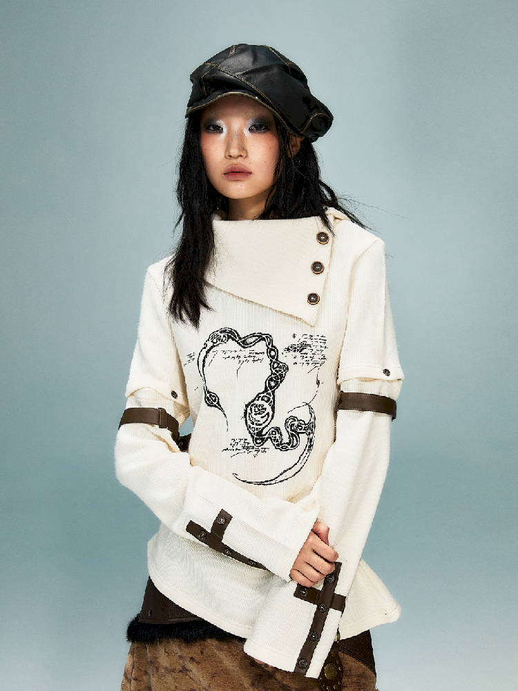 탈착식 긴 슬리브 니트 탑 [S0000011482]