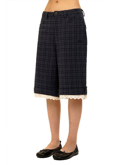 Lace Patchwork Vintage Plaid Pants【s0000017934】