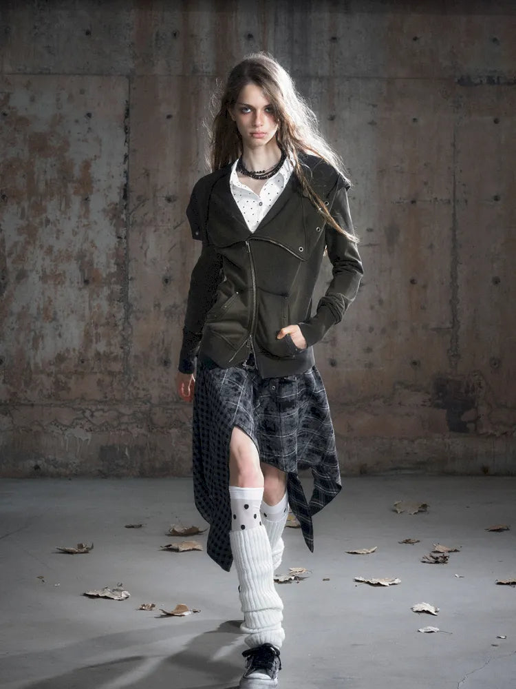 Oversized Collar Long-Sleeve Hoodie Jacket【s0000013967】