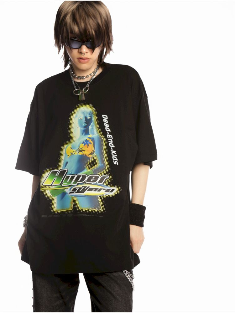 Hip-hop trend loose hundred T-shirt【s0000013602】