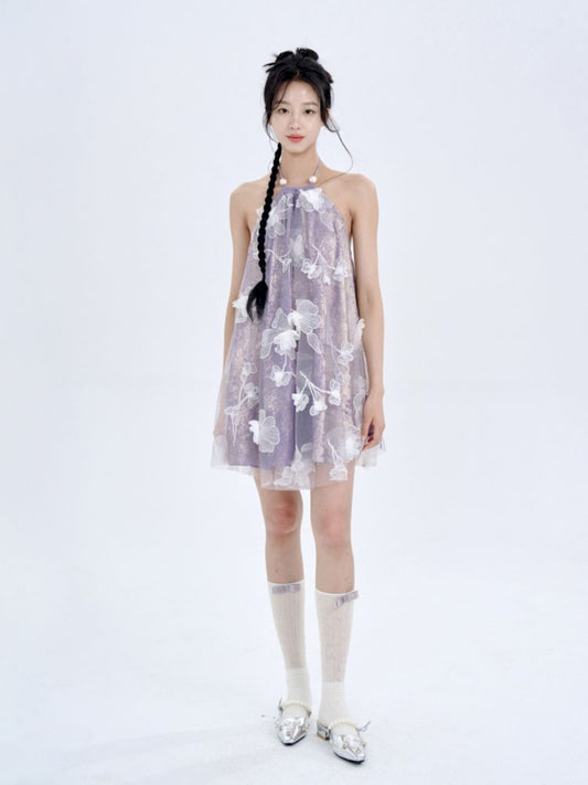 Hanging Neck Beauty Back Dress【s0000008781】