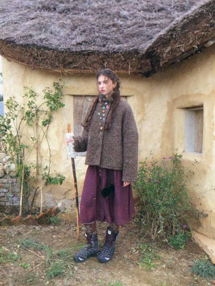 Brown Woolen Loose Button Coat【s0000014896】