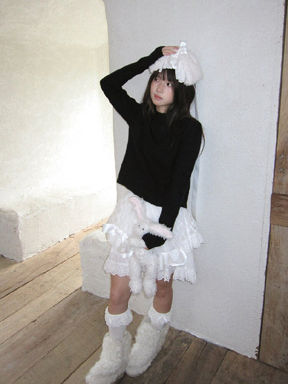 Solid Color Crew Neck Sweater【s0000018540】