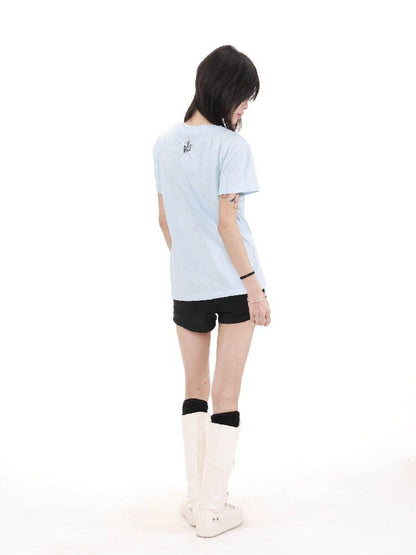Snowflake Cotton Destruction T-Shirt【s0000018213】