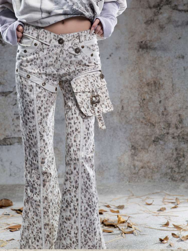 Straight-Leg Flared Low-Rise Pants【s0000014487】