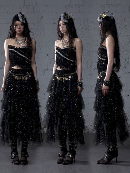 Irregular short strapless vest【s0000012783】