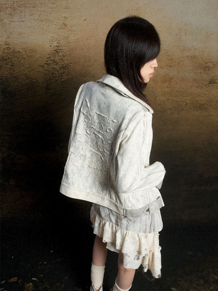 Skeleton Patchwork PU Sweatshirt 【s0000011803】