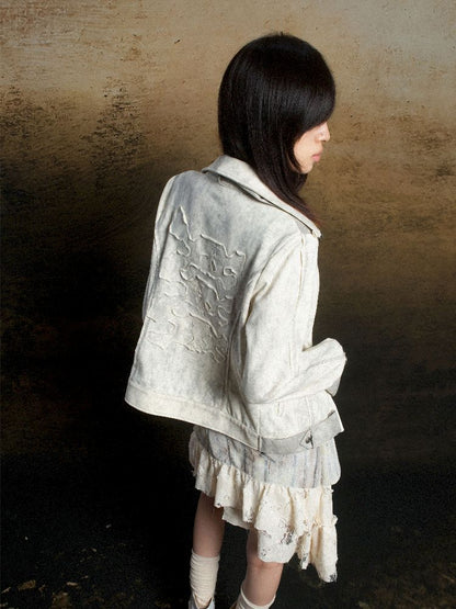 Skeleton Patchwork PU Sweatshirt 【s0000011803】