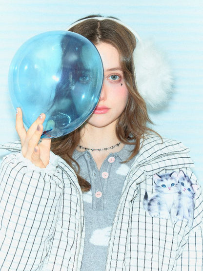 Short Thickened Cat Drawstring Jacket【s0000011505】