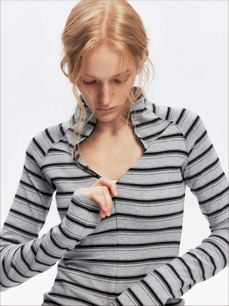 Vintage Striped Slim Knit Top【s0000015059】