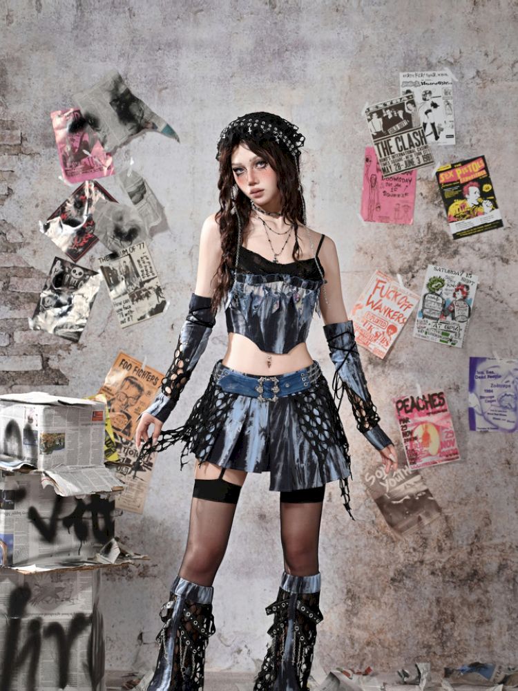 Irregular Pleated Low Waist Half Body Skirt【s0000013502】