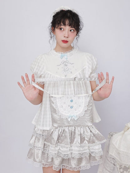 Vintage Lace Satin Cake Skirt【s0000017485】