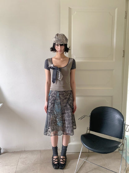 Leopard Polka Dot Patchwork T-Shirt【s0000018083】