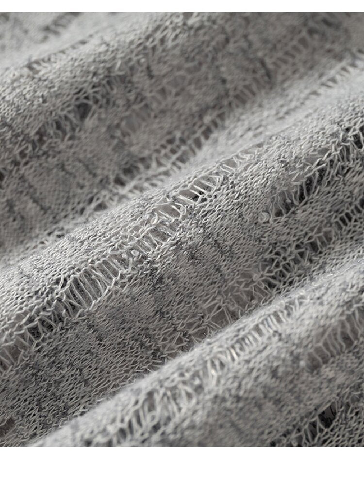 Ripped Knit Hooded Short Smock T Shirt【s0000016993】