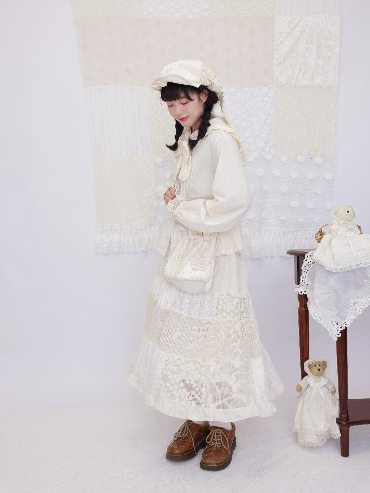 Crochet Patchwork Drawstring Bag【s0000016506】