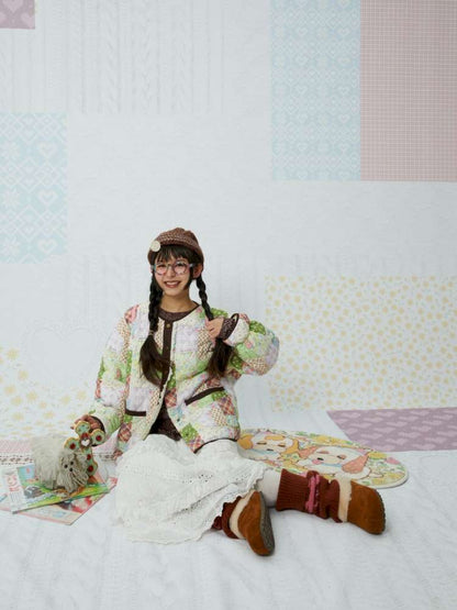 Quilted Print Blocked Padded Jacket【s0000015037】