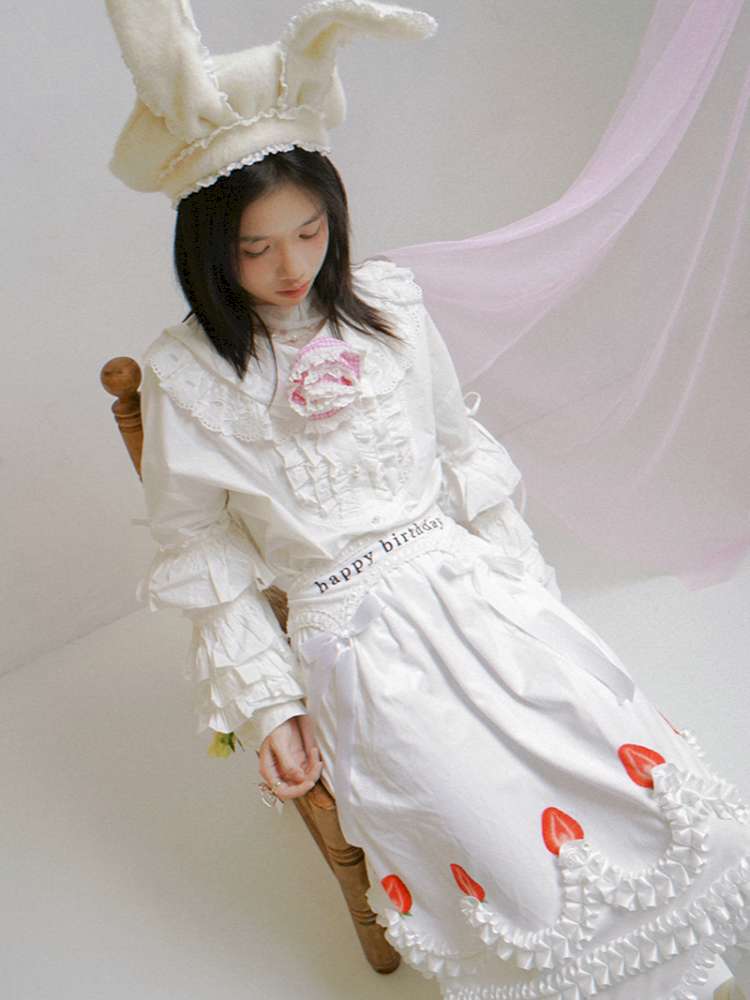 Strawberry Print Two-piece Skirt Dress【s0000014936】