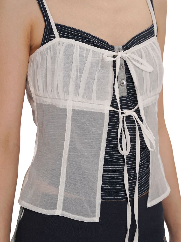Overlay niche design lace-up camisole【s0000012521】